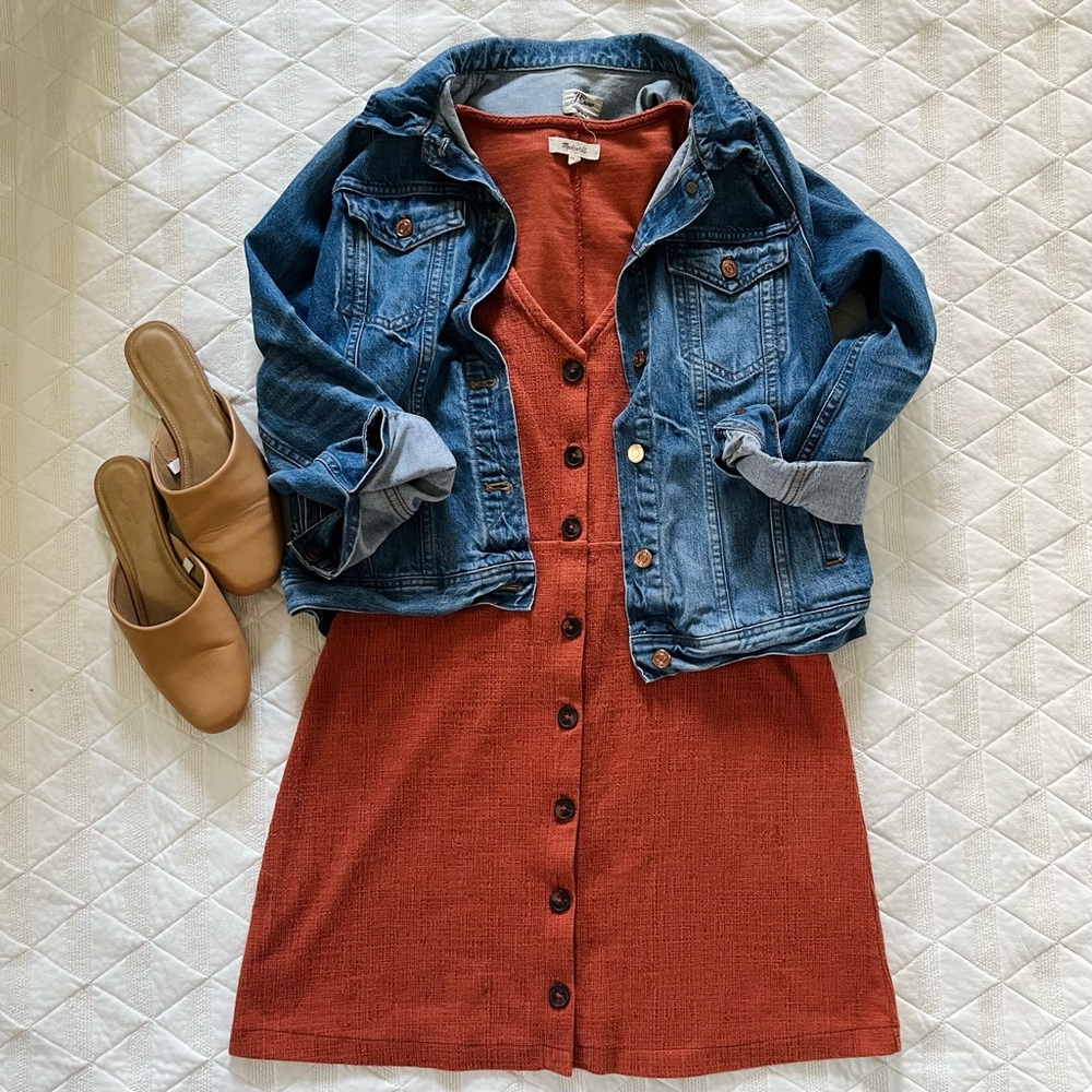 Madewell Sleeveless Button Front Mini Dress